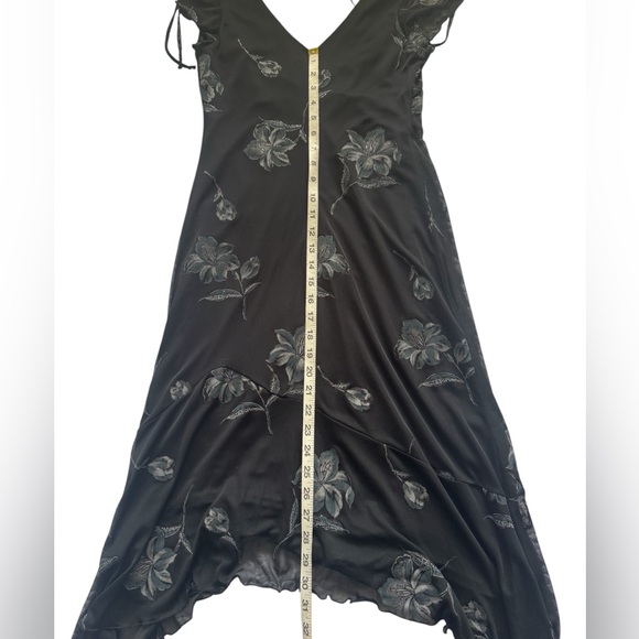 I.N. San Francisco Black Floral Y2K Fairy Goth whimsical Midi Dress Size Medium - Picture 16 of 16